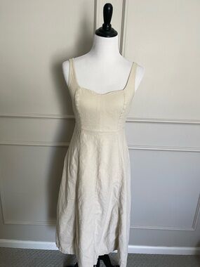 Old Navy Cream Sweetheart Midi Dress